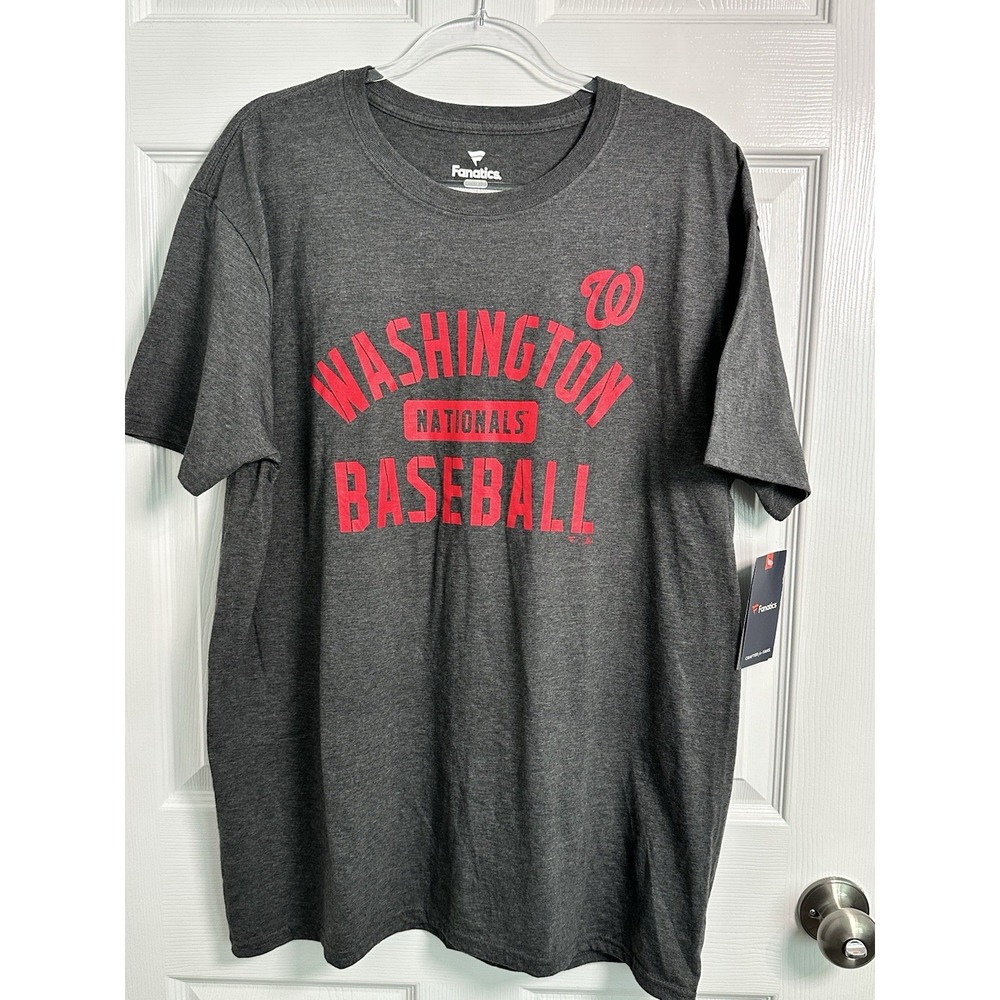 MLB Washington Nationals‎ Baseball Fanatics Gray Red Logo T-Shirt Men's XL